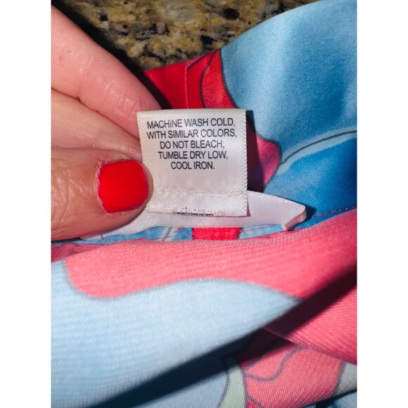 Natori Private Luxuries Floral Kimono Robe Belted Tie Vibrant Red Blue M Resort - Picture 8 of 10